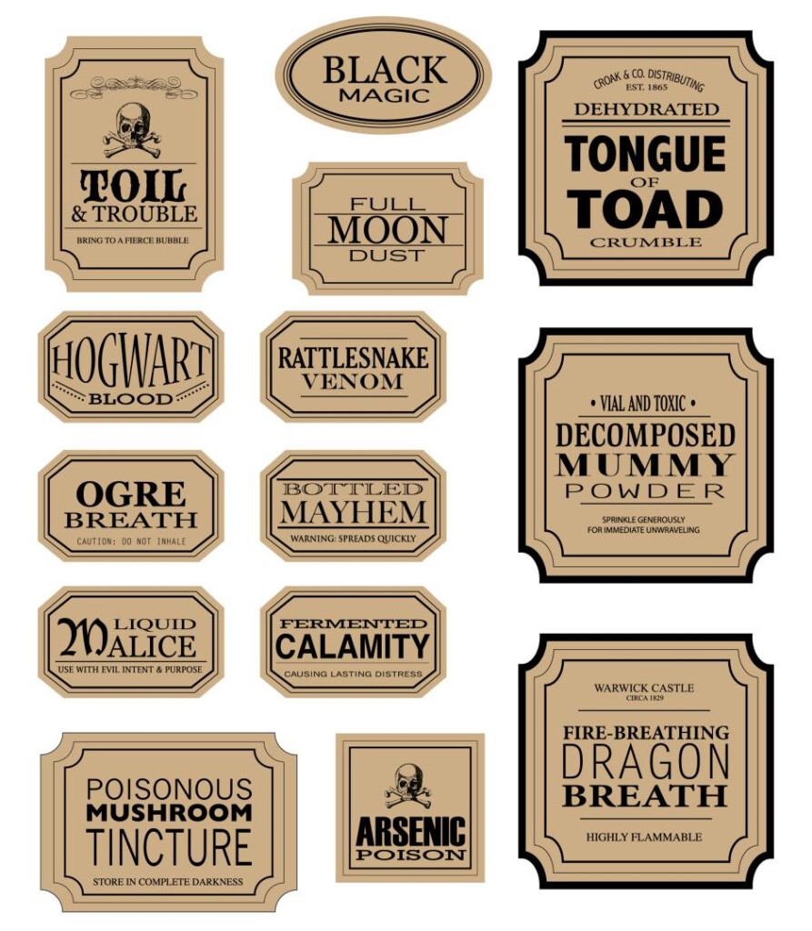 Halloween Apothecary Jar Labels 15 Free PDF Printables Printablee