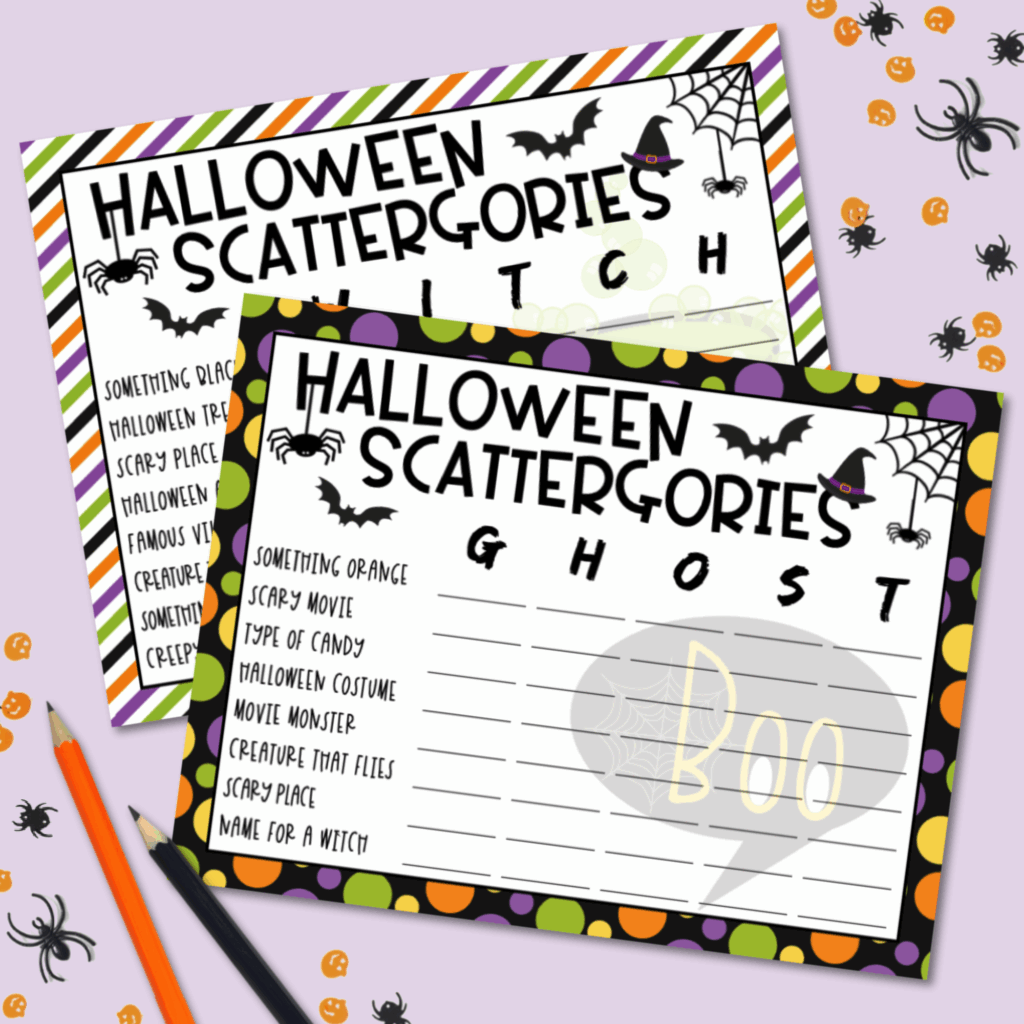 Halloween Scattergories Free Printable Kara Creates