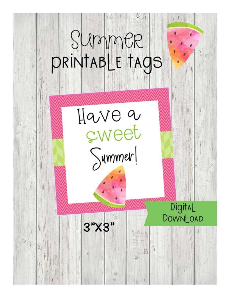 Have A Sweet Summer Printable Tag Printable Word Searches