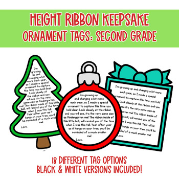 Height Ribbon Ornament Keepsake Tag Poem Second Grade Version TPT