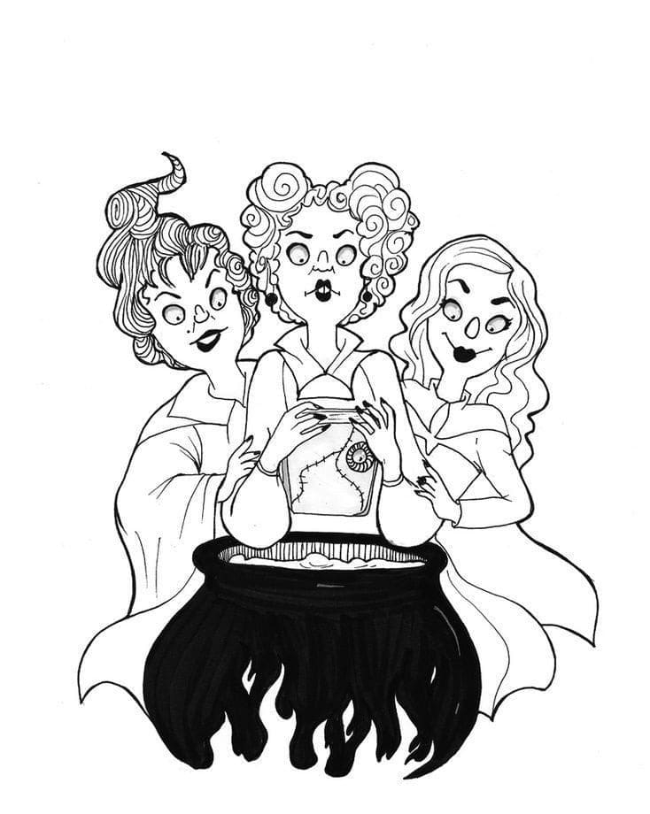 Hocus Pocus Witch Coloring Page Free Printable Coloring Pages For Kids