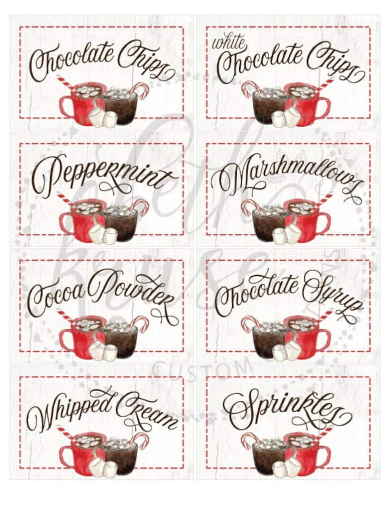 Hot Chocolate Bar Labels Printable Toppings Labels And Cup Etsy Australia