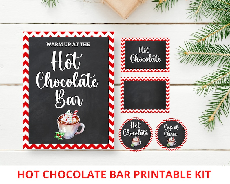 Hot Chocolate Bar Printable Kit Hot Cocoa Bar Printable Kit Hot 