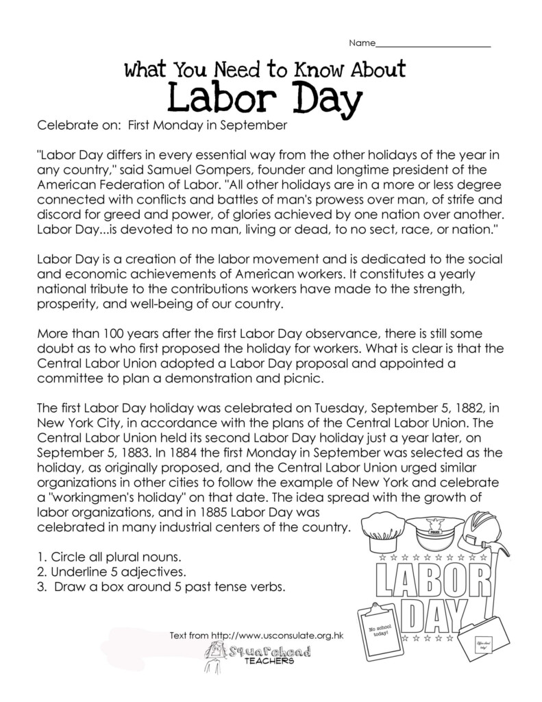 Labor Day Activities For Kindergarten