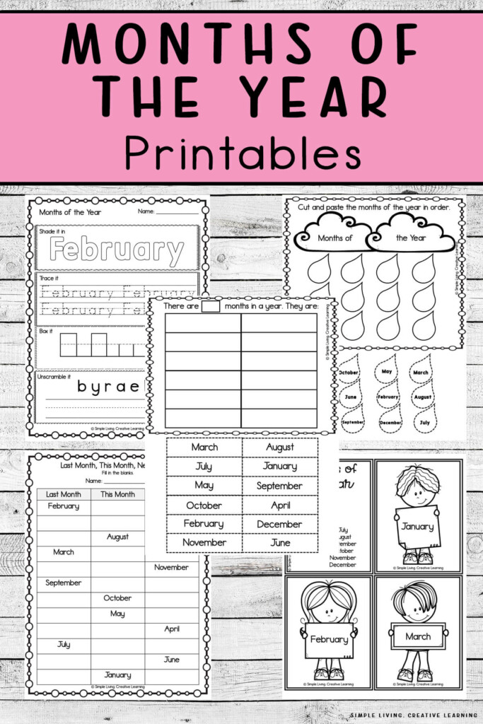Months Of The Year Printables Simple Living Creative Learning