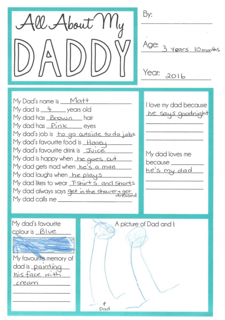 My Daddy Questionnaire Printable Printable Word Searches