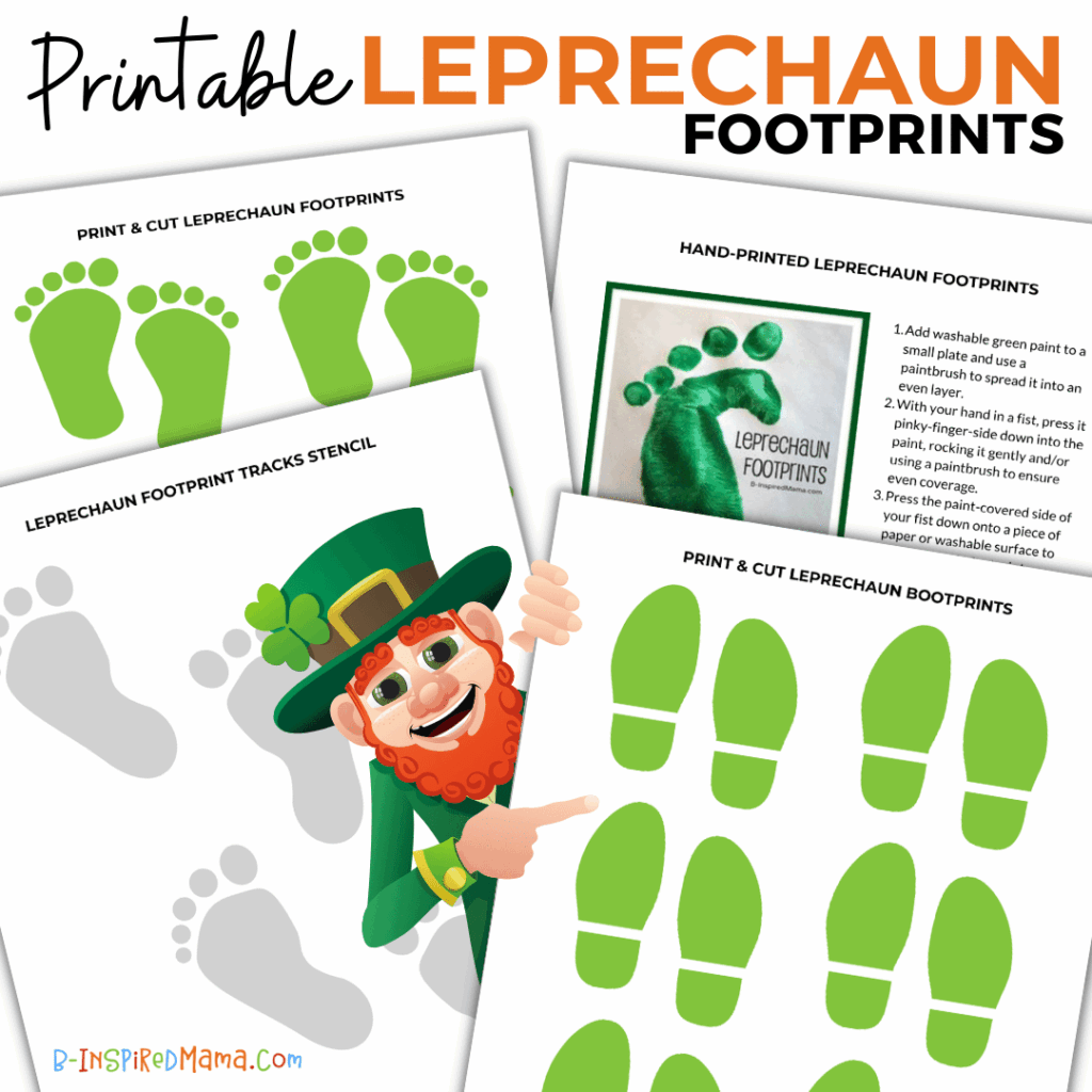 Painted Printable Leprechaun Footprints For Silly St Patrick 39 s Day 