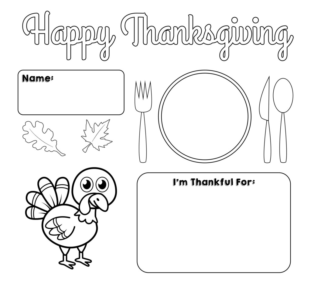 Placemats To Color 10 Free PDF Printables Printablee
