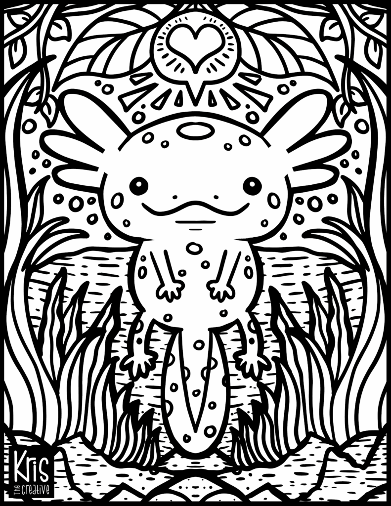 Printable Axolotl Coloring Pages