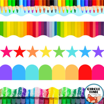 Printable Bulletin Board Borders Rainbow Classroom Decor TPT