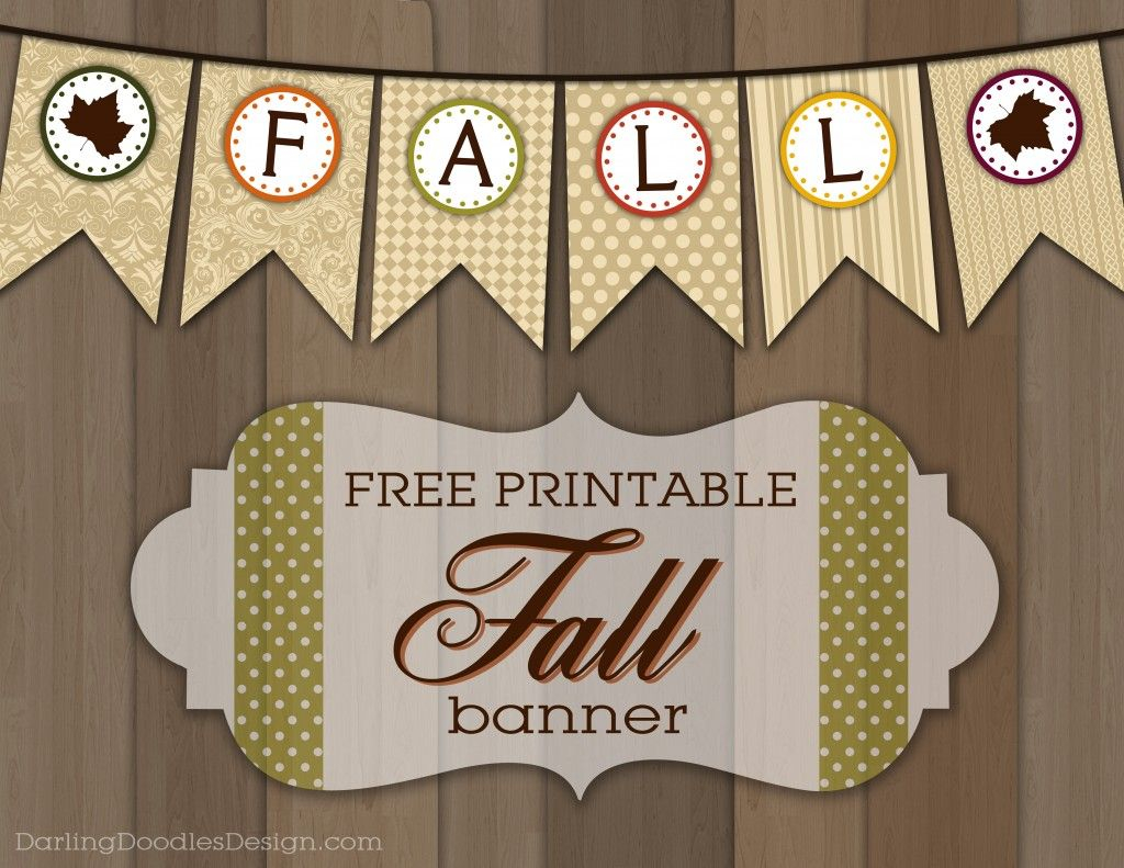 Printable Fall And Leaf Banner Darling Doodles Fall Banner Fall 
