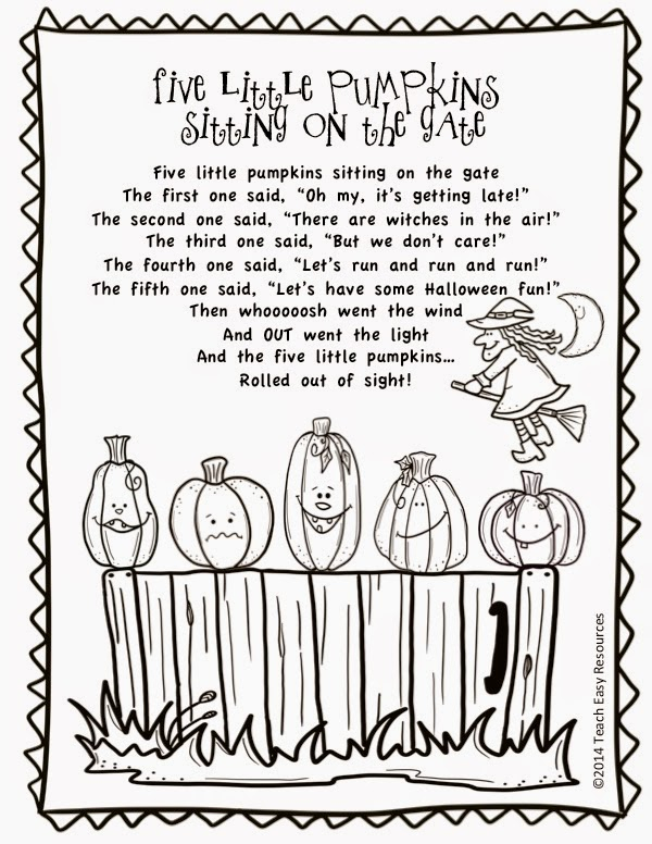 Printable Five Little Pumpkins