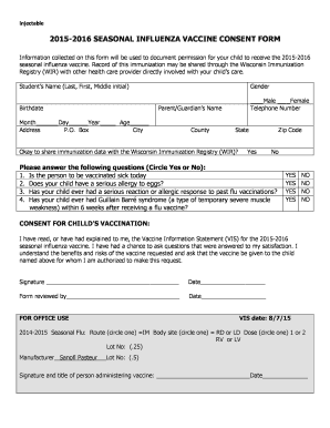Printable Flu Vaccine Consent Form Complete With Ease AirSlate SignNow