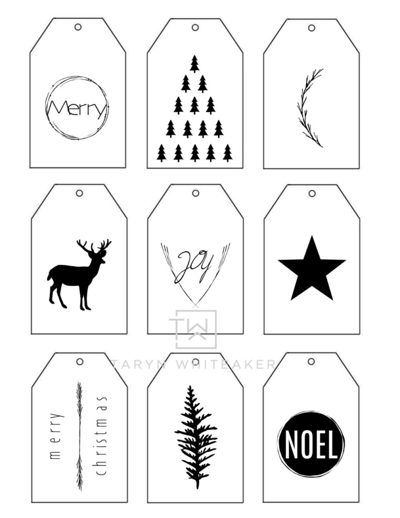 Printable Gift Tags Black And White