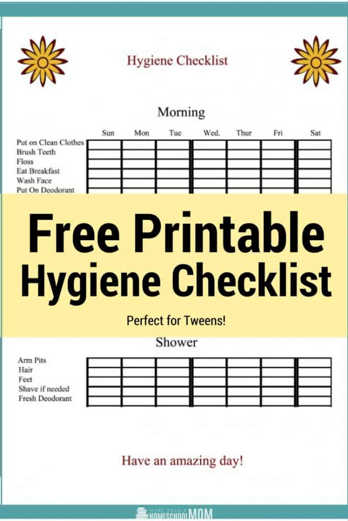 Printable Hygiene Checklist Homeschool Printables For Free