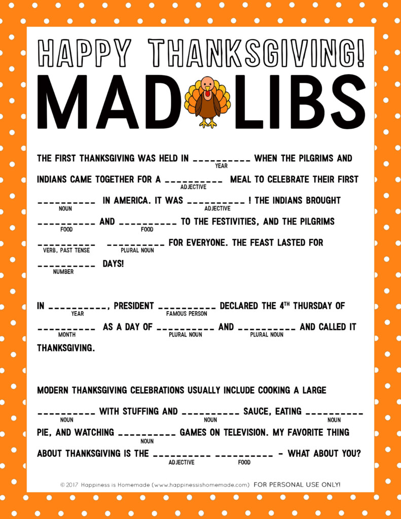 Printable Mad Libs For Kids