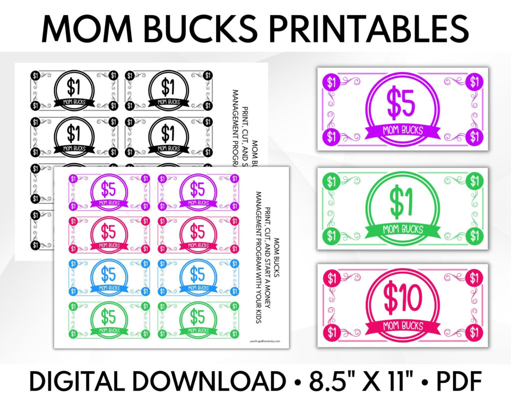 Printable Mom Bucks