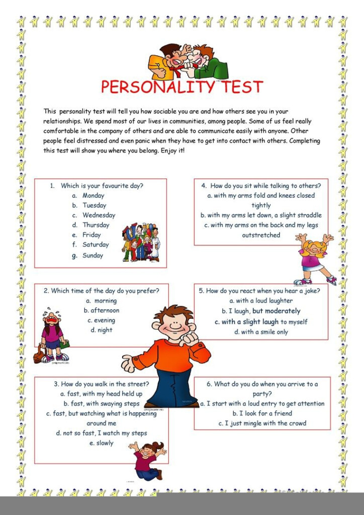 Printable Personality Tests For Free