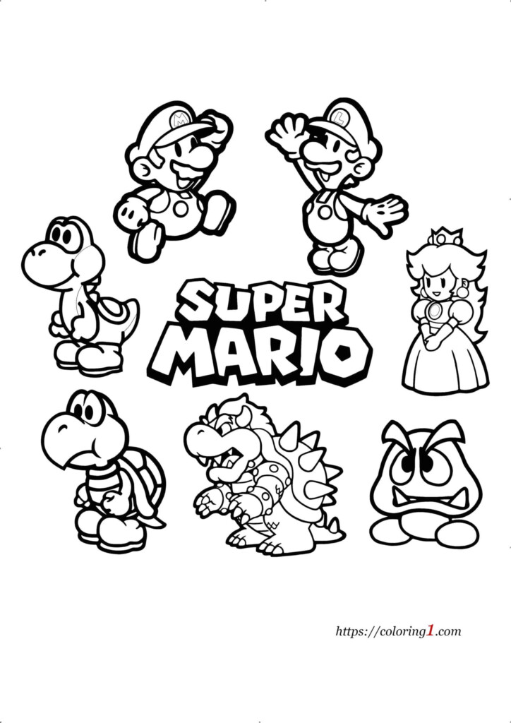 Printable Super Mario Characters Coloring Pages