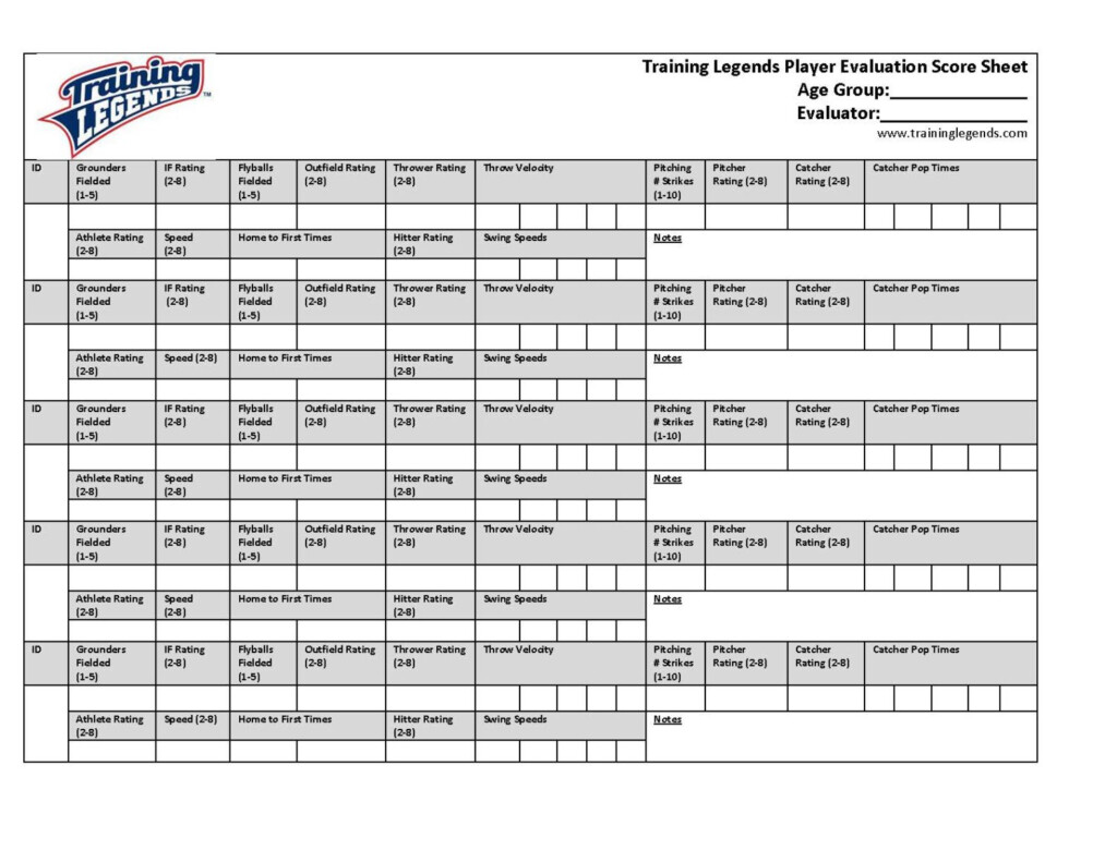Printable Youth Baseball Tryout Evaluation Forms Printable Word Searches