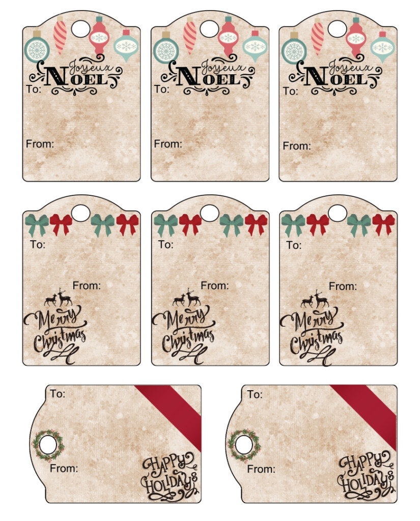 Retro Christmas Tags 10 Free PDF Printables Printablee