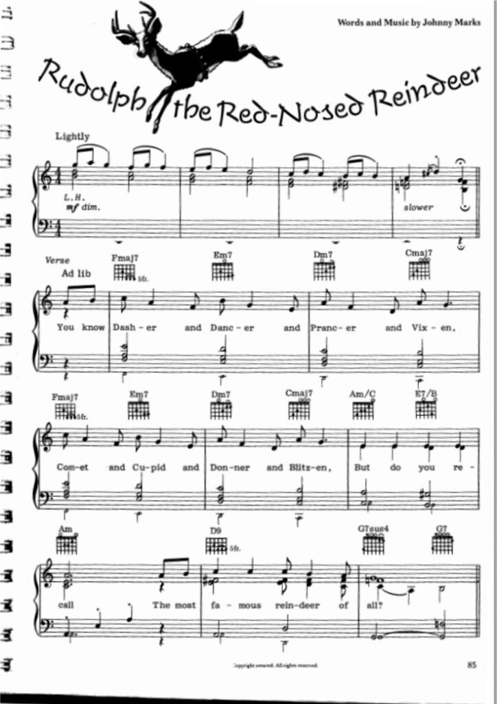 Rudolph The Red Nosed Reindeer Printable