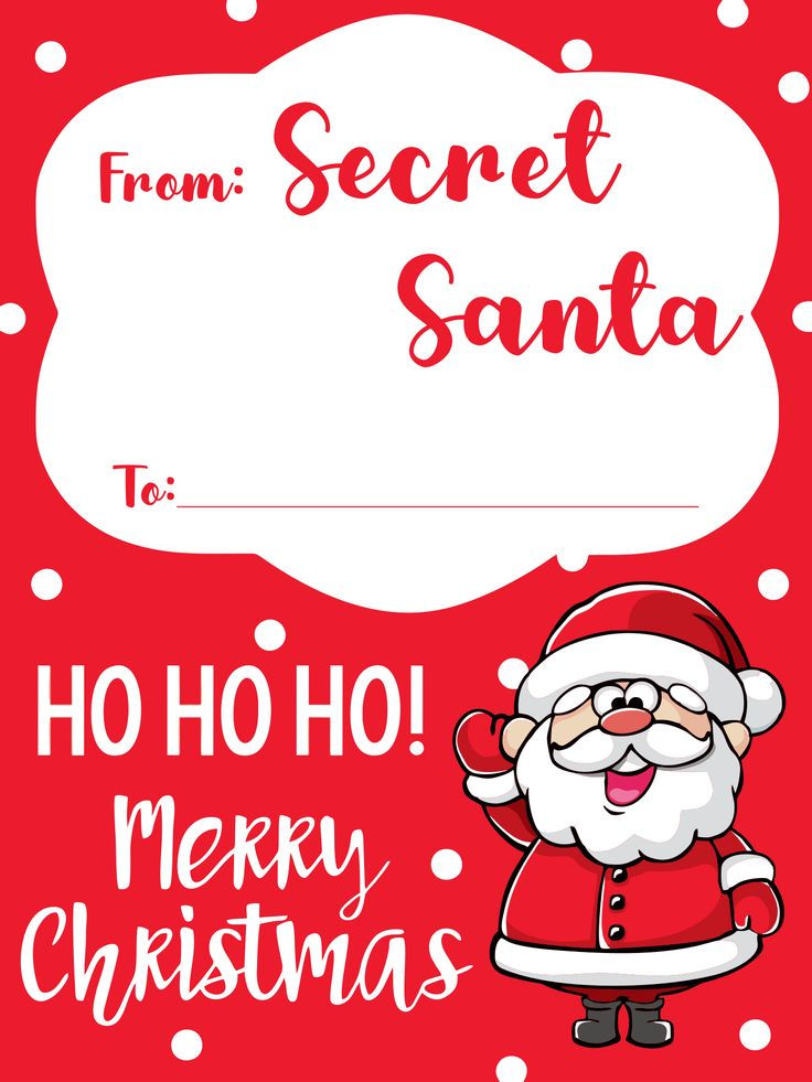 Secret Santa Gift Tags 10 Free PDF Printables Printablee Santa 