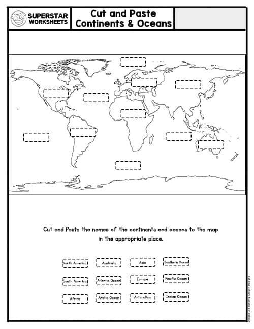 Seven Continents Oceans Worksheets Artofit