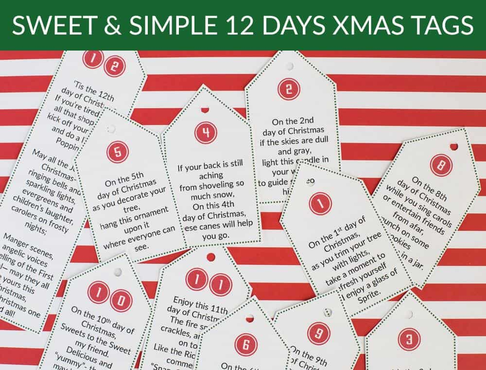 SIMPLE 12 Days Of Christmas Gift Ideas Printable Tags 2025 