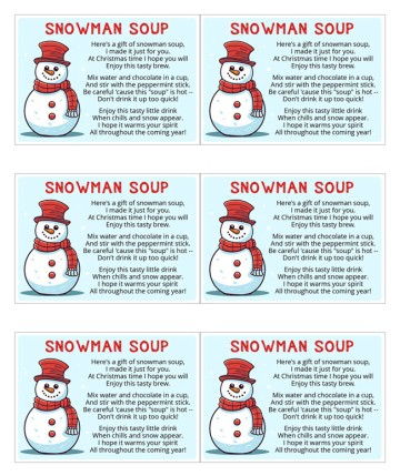 Snowman Soup FREE Snowman Soup Printable