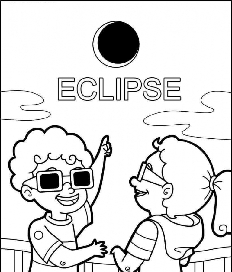 Solar Eclipse Coloring Sheets Printable