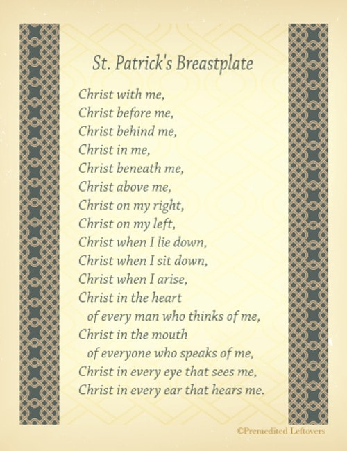 St Patrick 39 s Breastplate Printables Of St Patrick 39 s Prayer