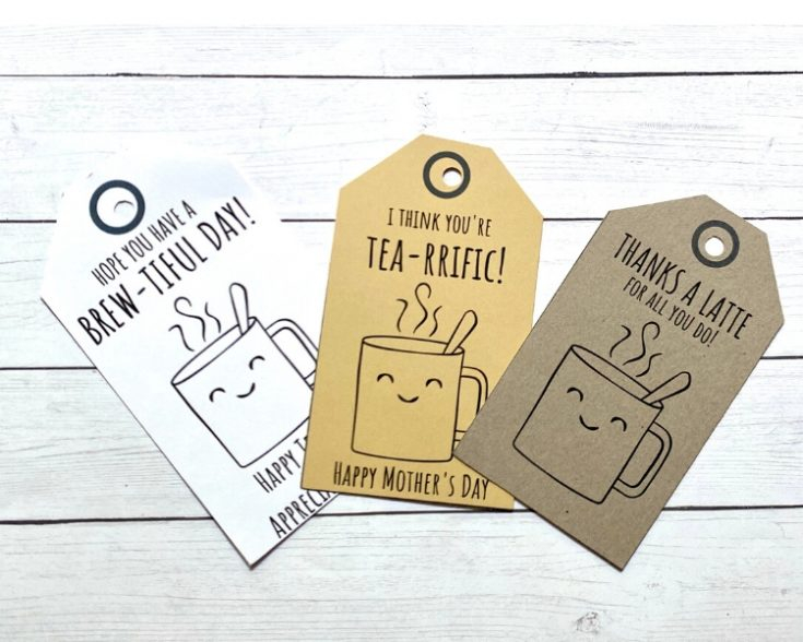 Tea Coffee Gift Tag Free Printable includes Thanks A Latte 