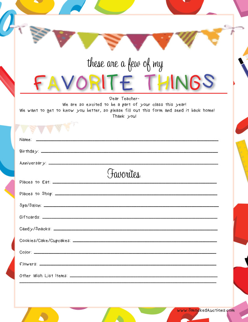 TEACHER 39 S FAVORITE THINGS PRINTABLE Classic Whimsy