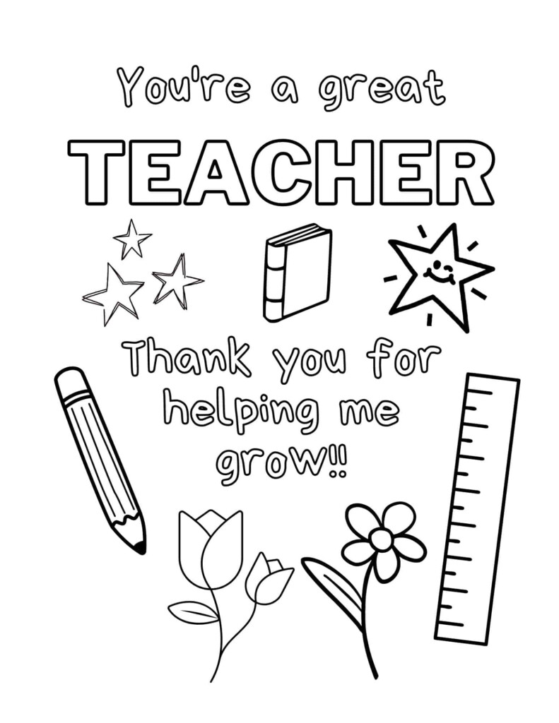 Teacher Appreciation Coloring Pages Free Printables 