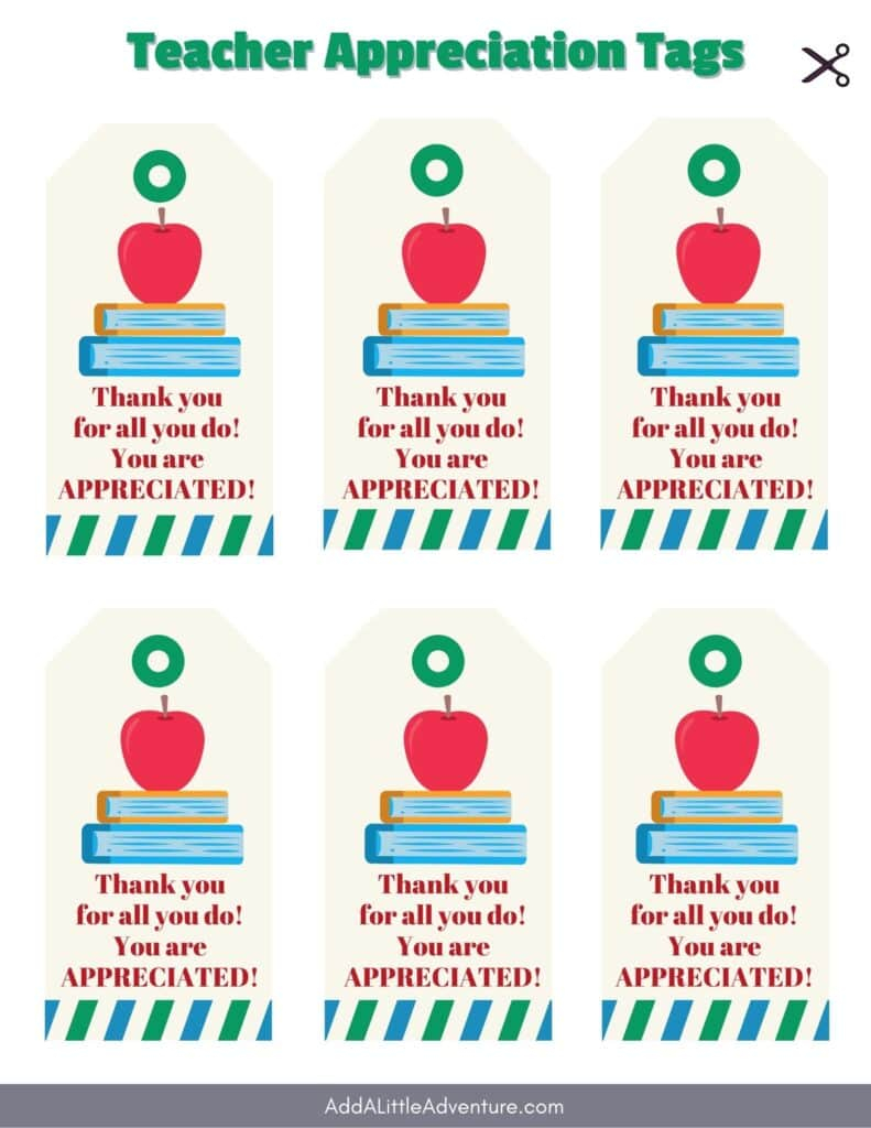 Teacher Appreciation Tags Free Printables 