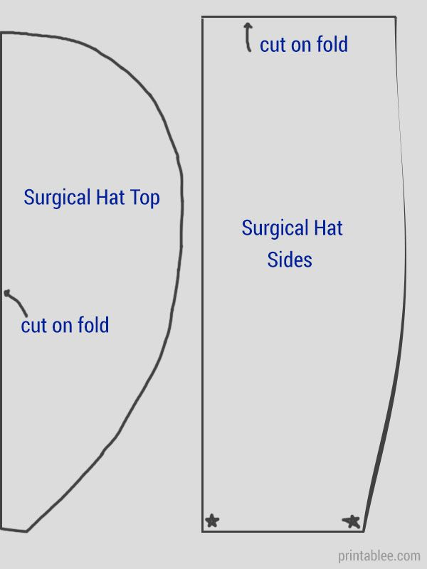 Template Free Printable Surgical Scrub Hat Pattern Free For A Full 