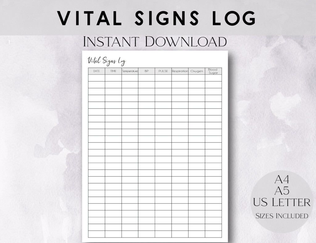 Template Free Printable Vital Signs Flow Sheet