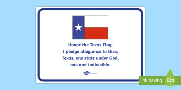 Texas Pledge Of Allegiance Words Printable