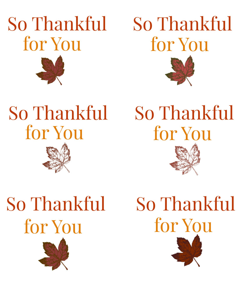 Thankful For You Gift Tags Free Printable