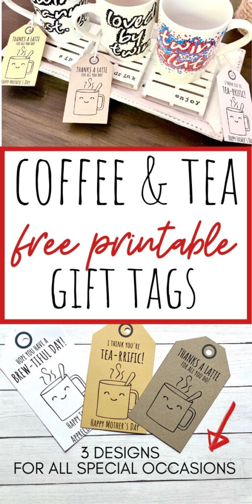 Thanks A Latte Coffee Gift Tag Free Printable 2 Extra Designs 