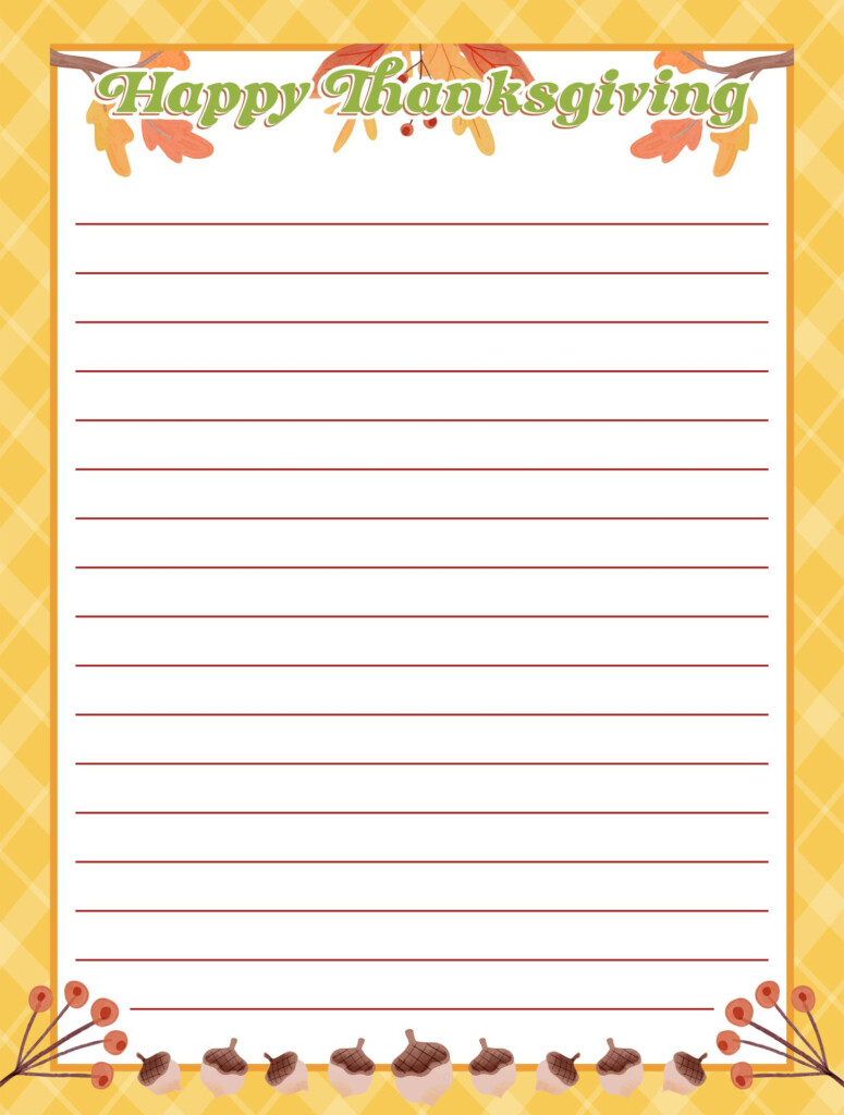Thanksgiving Writing Paper 10 Free PDF Printables Printablee