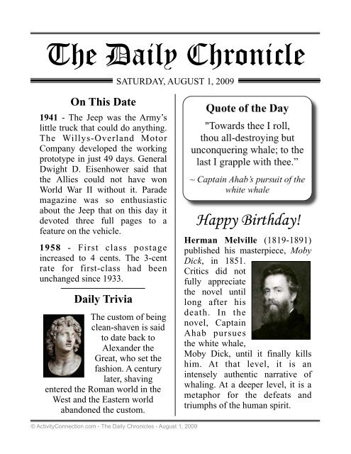 The Daily Chronicle Activity Connection