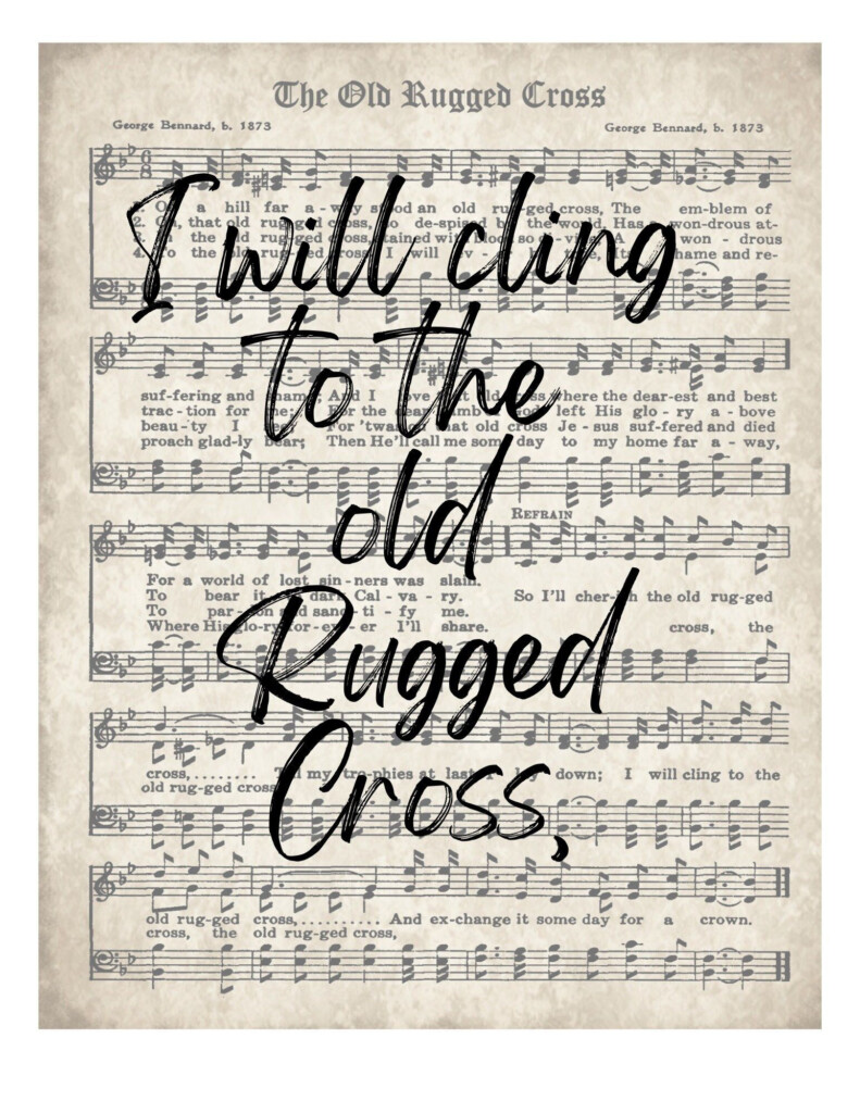The Old Rugged Cross Hymn Sheet Music The Old Rugged Cross Etsy In 