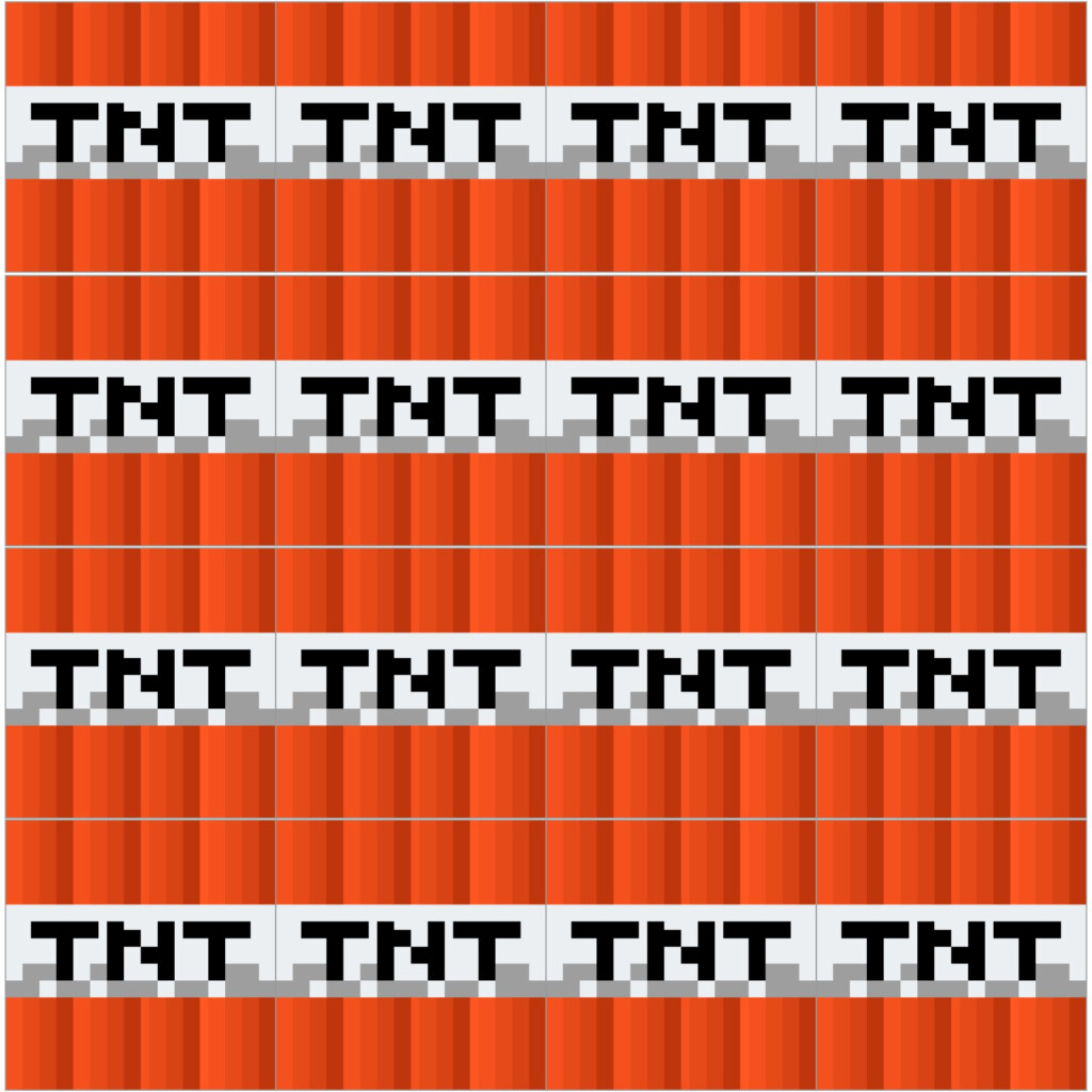 TNT Minecraft Party 10 Free PDF Printables Printablee