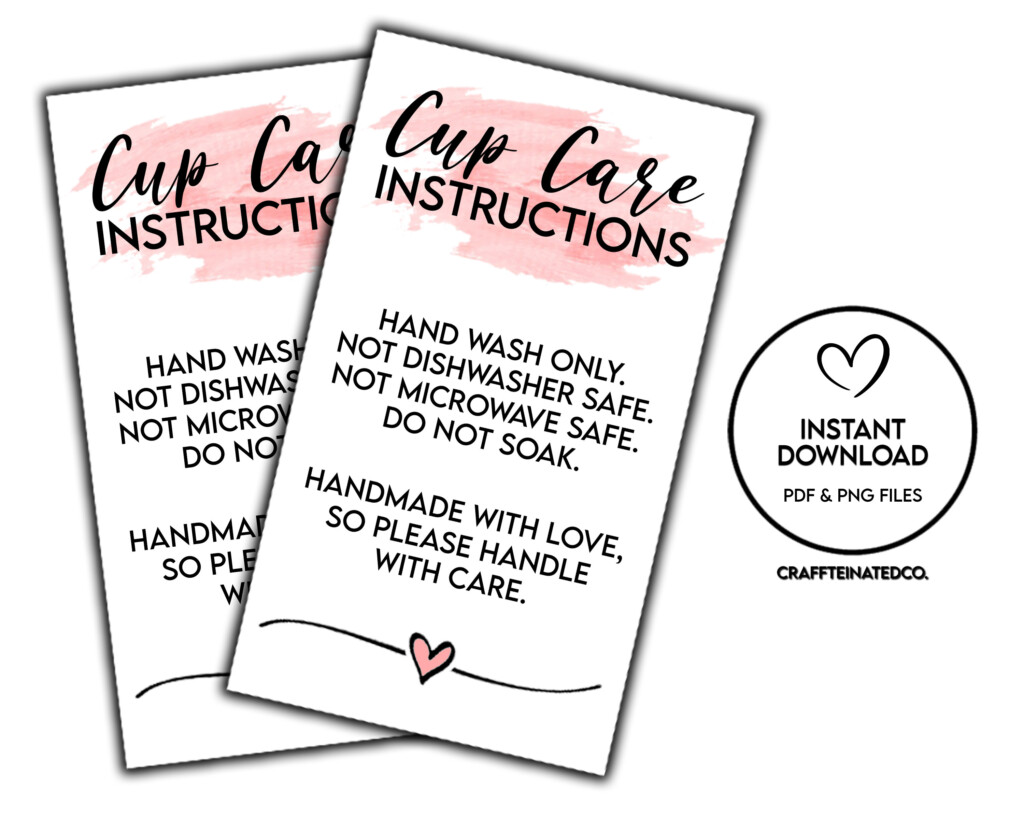 Tumbler Care Instructions Printable Free