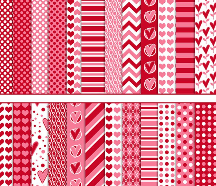 Valentine 39 s Day Digital Paper Love Heart Printable Papers Background 