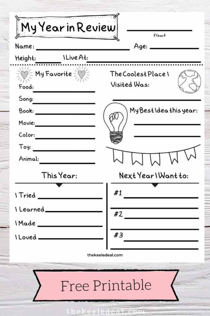 Year In Review Kids Free Printable Artofit